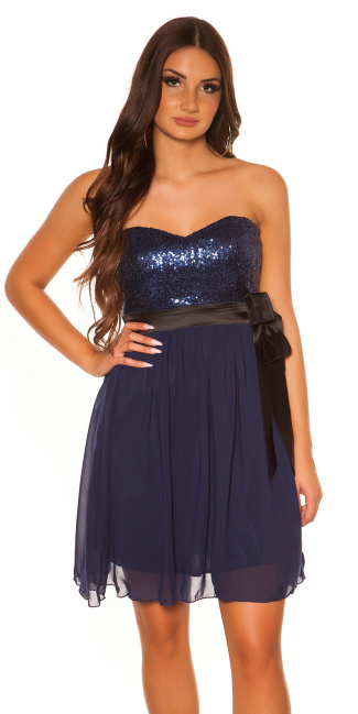 bandeaudress with sequins and loop Navy